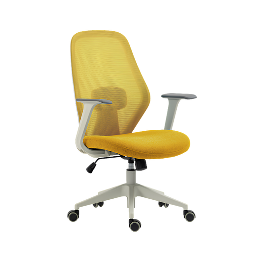 Silla ejecutiva AC-20 GA con respaldo en malla, soporte lumbar y asiento cómodo. Ideal para oficina moderna que busca diseño, ergonomía y confort.