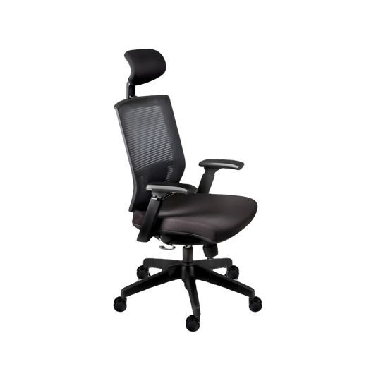 Encuentra la silla ejecutiva perfecta para tu oficina elegante. La silla ejecutiva modelo AUSTRIA con cabecera ofrece un soporte óptimo para la espalda y un apoyo adicional para el cuello.