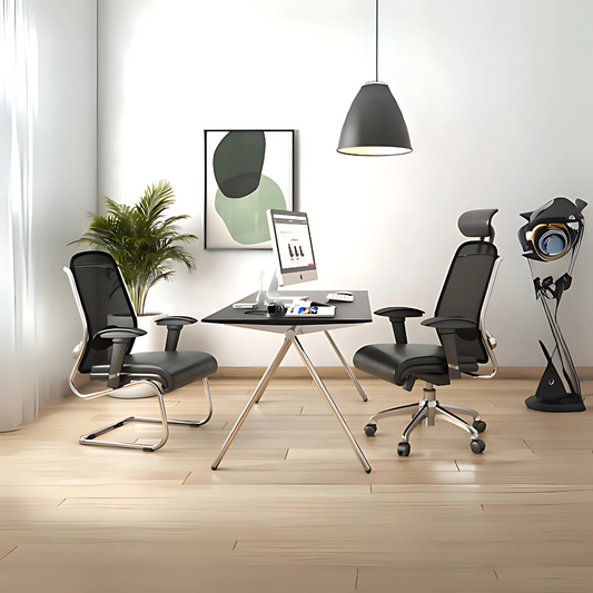 Descubre nuestra elegante silla ejecutiva CROMA OHE-195 en color negro. Ideal para profesionales y ejecutivos que buscan funcionalidad y estilo en su espacio de trabajo.