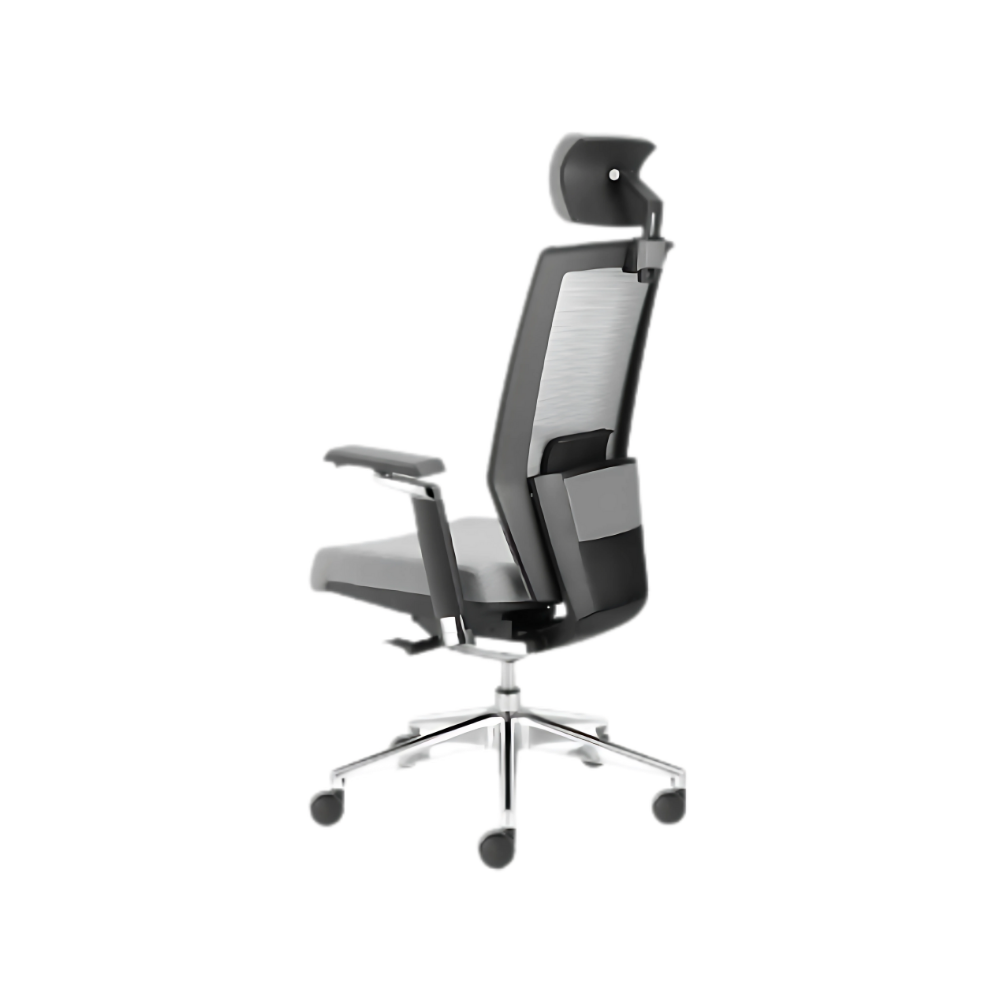 Descubre la silla ejecutiva modelo DINAMARCA de Aura Muebles. Ajustable, con soporte lumbar y ruedas giratorias, es perfecta para largas jornadas en tu escritorio. 