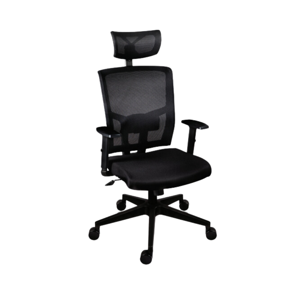 Silla ejecutiva color Negro con brazos y cabecera Aura Muebles modelo HABANA