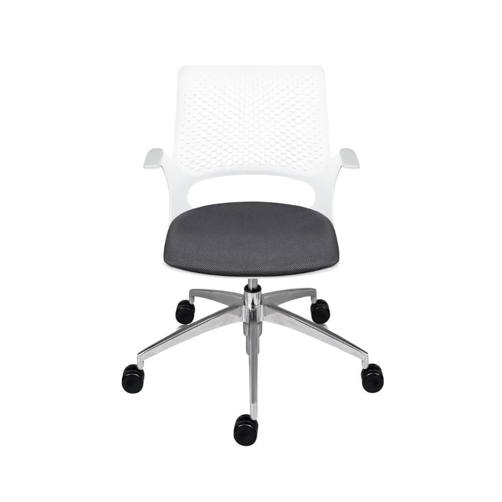 Encuentra la silla ejecutiva perfecta para tu oficina en Aura Muebles. La silla ejecutiva Medellín en color Gris ofrece comodidad con soporte lumbar ajustable y reposabrazos acolchados.