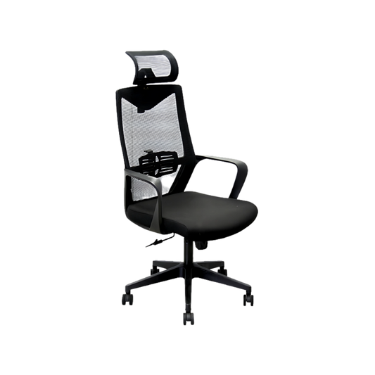 Descubre la comodidad y estilo de la silla ejecutiva modelo NITRO A de Aura Muebles. Diseñada ergonómicamente con materiales duraderos y ajustes personalizables.