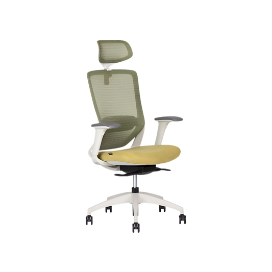 Descubre la silla ejecutiva modelo SOUL WHITE de Aura Muebles, con respaldo alto y diseño moderno que brinda confort y elegancia en cualquier oficina.