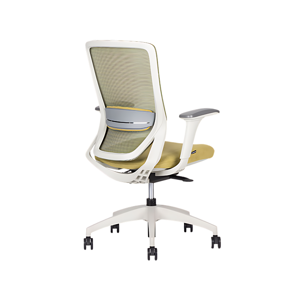 Descubre la silla ejecutiva modelo SOUL WHITE respaldo bajo de Aura Muebles. Combina diseño contemporáneo y ergonomía para brindar comodidad y estilo en tus espacios de trabajo sofisticados.