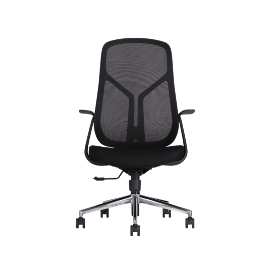 Silla ejecutiva color Negro con coderas fijas TERRA Aura Muebles modelo APTERNG