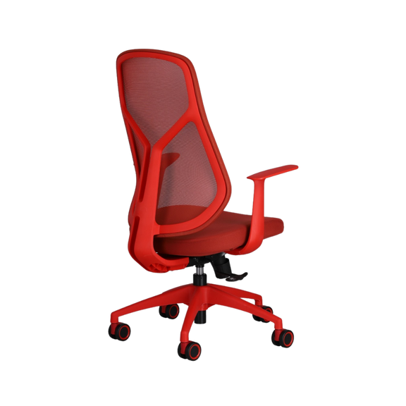 Silla ejecutiva color Rojo con coderas fijas TERRA Aura Muebles modelo APTERRJ
