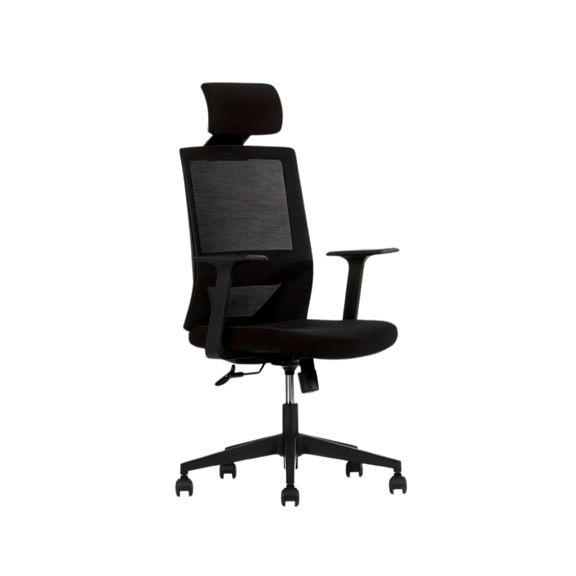 Encuentra la silla ejecutiva modelo VISION BLACK de respaldo alto en Aura Muebles. Combina diseño contemporáneo y soporte ergonómico superior para brindar comodidad y elegancia en tu oficina.