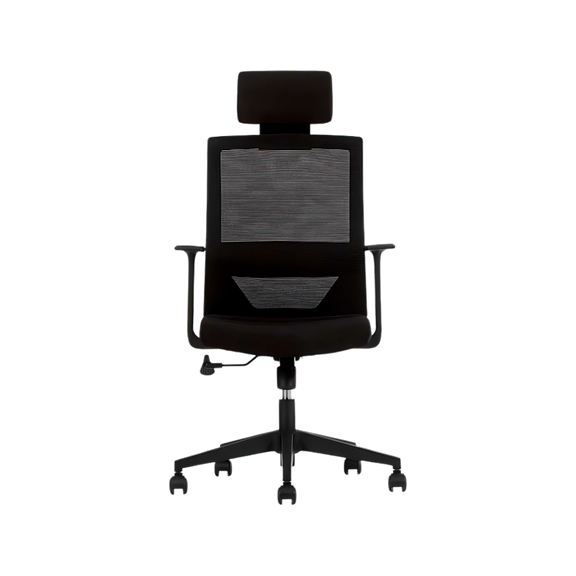 Encuentra la silla ejecutiva modelo VISION BLACK de respaldo alto en Aura Muebles. Combina diseño contemporáneo y soporte ergonómico superior para brindar comodidad y elegancia en tu oficina.