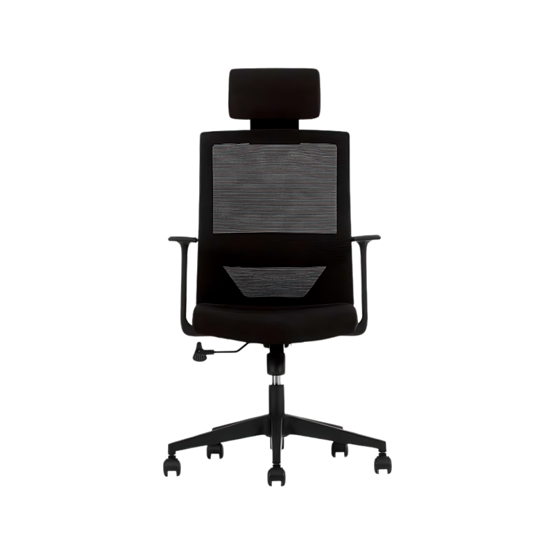 Encuentra la silla ejecutiva modelo VISION BLACK de respaldo alto en Aura Muebles. Combina diseño contemporáneo y soporte ergonómico superior para brindar comodidad y elegancia en tu oficina.