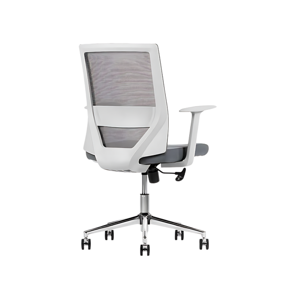 Encuentra la silla ejecutiva modelo VISION GRAY respaldo bajo en Aura Muebles. Diseño sofisticado y soporte ergonómico para espacios de trabajo modernos.