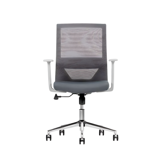 Encuentra la silla ejecutiva modelo VISION GRAY respaldo bajo en Aura Muebles. Diseño sofisticado y soporte ergonómico para espacios de trabajo modernos.