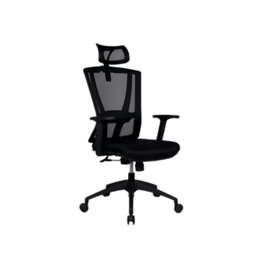 Silla ejecutiva color negro con brazos cabecera YERI en Aura Muebles de Guadalajara modelo IYA-190