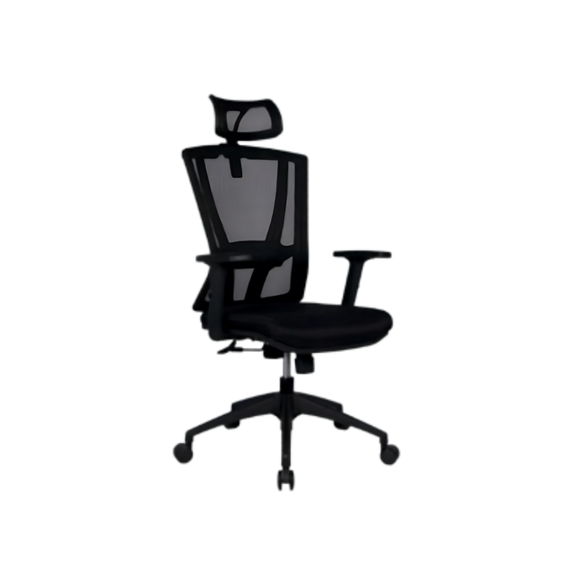 Silla ejecutiva color negro con brazos cabecera YERI en Aura Muebles de Guadalajara modelo IYA-190