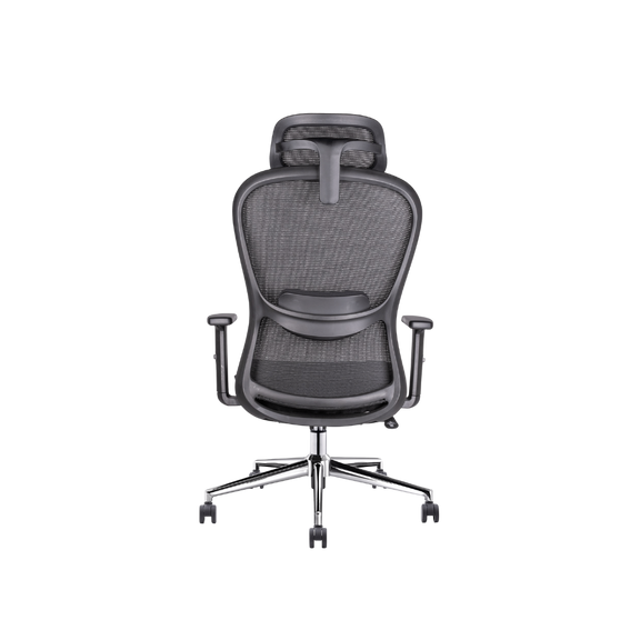 Silla ejecutiva ergonómica Athelier OHE-905 negra con soporte lumbar ajustable