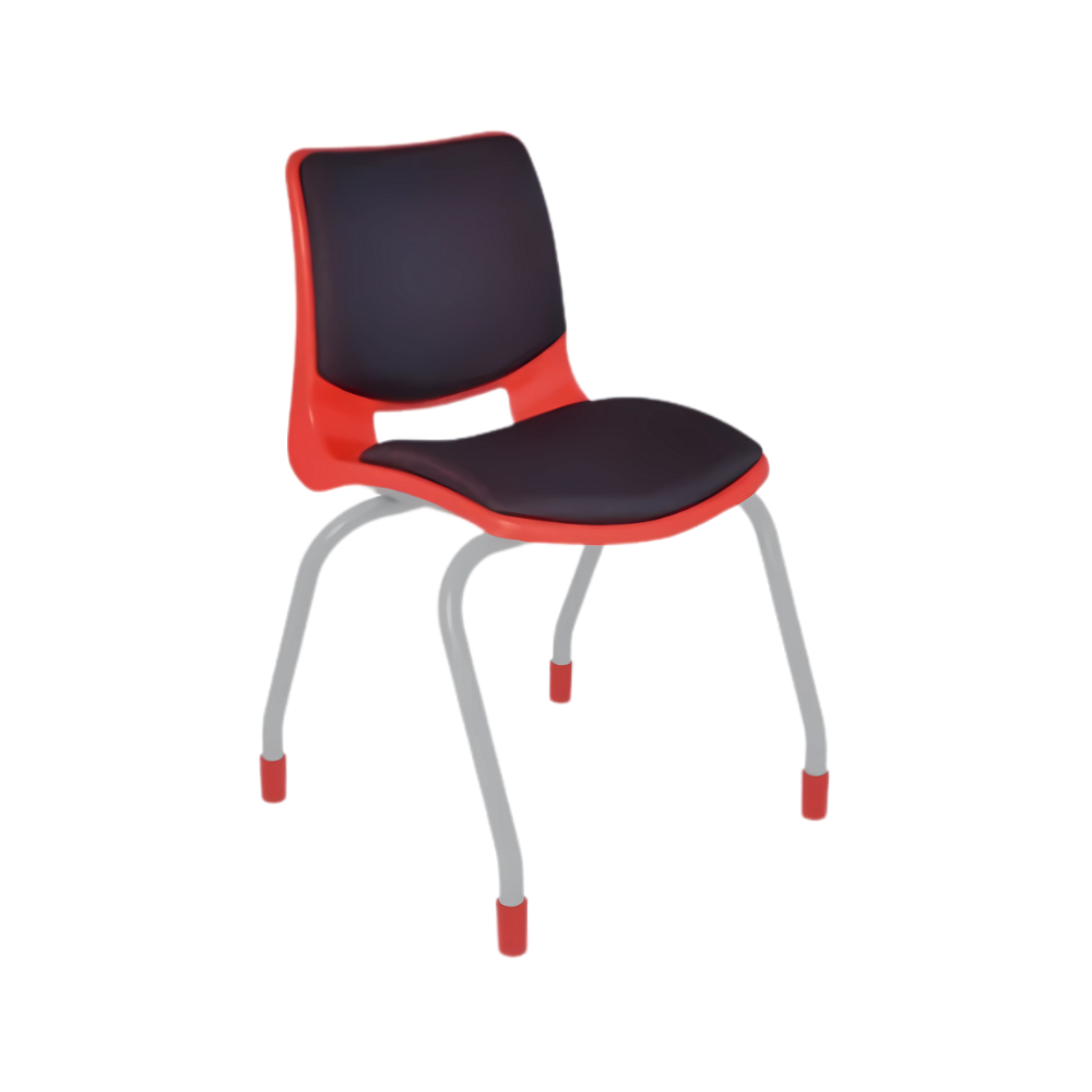 Silla escolar BOLD pintada y tapizada con estructura fabricada de tubular redondo de 1” cal. 14 acabado en cromo con asiento y respaldo Integrados por una concha de polipropileno con transferencia térmica Aura Muebles modelo EB-100