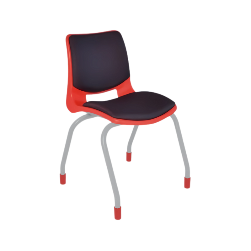 Silla escolar BOLD pintada y tapizada con estructura fabricada de tubular redondo de 1” cal. 14 acabado en cromo con asiento y respaldo Integrados por una concha de polipropileno con transferencia térmica Aura Muebles modelo EB-100