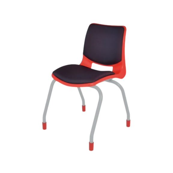 Silla escolar BOLD pintada y tapizada con estructura fabricada de tubular redondo de 1” cal. 14 acabado en cromo con asiento y respaldo Integrados por una concha de polipropileno con transferencia térmica Aura Muebles modelo EB-100