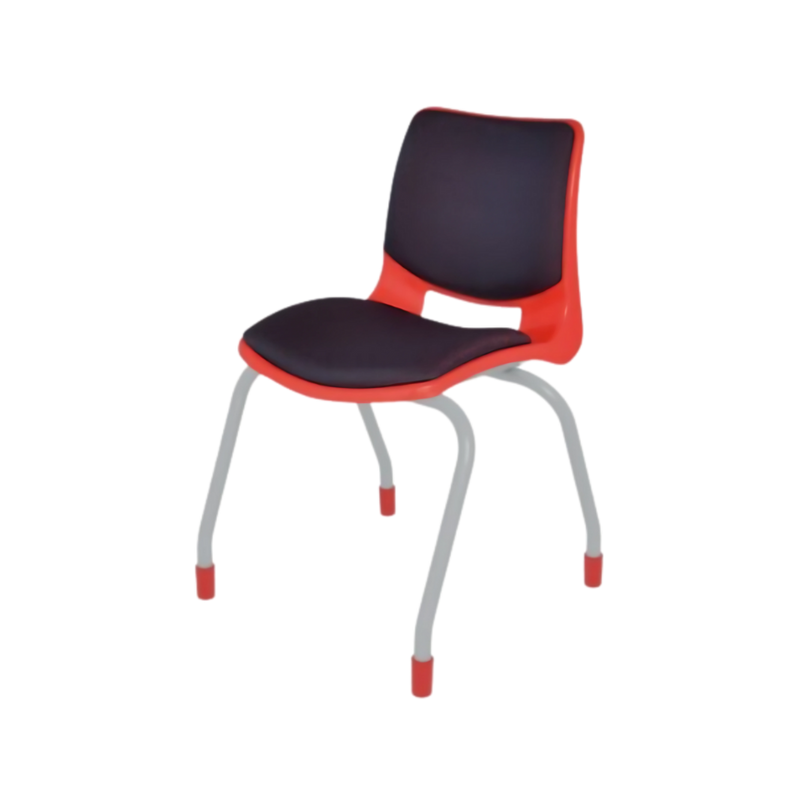 Silla escolar BOLD pintada y tapizada con estructura fabricada de tubular redondo de 1” cal. 14 acabado en cromo con asiento y respaldo Integrados por una concha de polipropileno con transferencia térmica Aura Muebles modelo EB-100