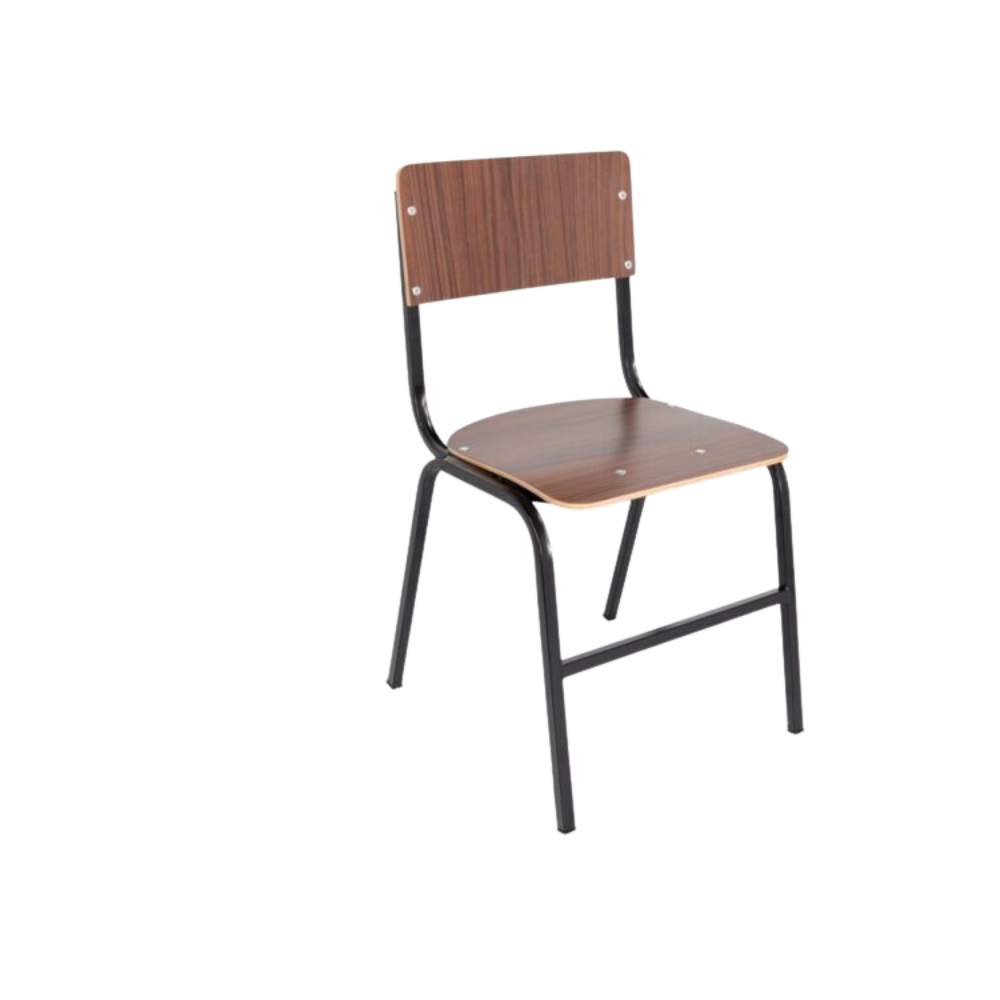 Descubra la resistente y durable silla escolar de triplay con laminado plástico ET-005 de Aura Muebles en Guadalajara. Ideal para áreas de alto tráfico, su laminado plástico la protege de manchas y rasguños.