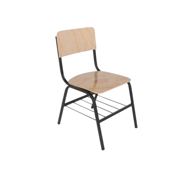 Esta silla escolar de triplay con parrilla ET-054 en Aura Muebles es una opción resistente y cómoda para tu hogar, escuela o colegio. Su estructura de madera de triplay garantiza una mayor durabilidad, mientras que la parrilla en la parte posterior proporciona un soporte adicional para una mejor postura. 