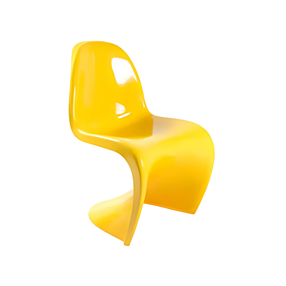 Silla Infantil color amarillo Fabricada con plástico resistente diseño ergonómico Aura Muebles modelo PANTON KIDS