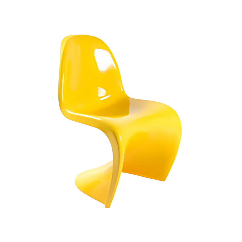 Silla Infantil color amarillo Fabricada con plástico resistente diseño ergonómico Aura Muebles modelo PANTON KIDS