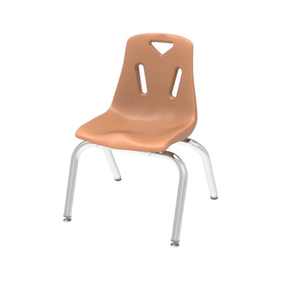 Silla escolar infantil con estructura cromada.