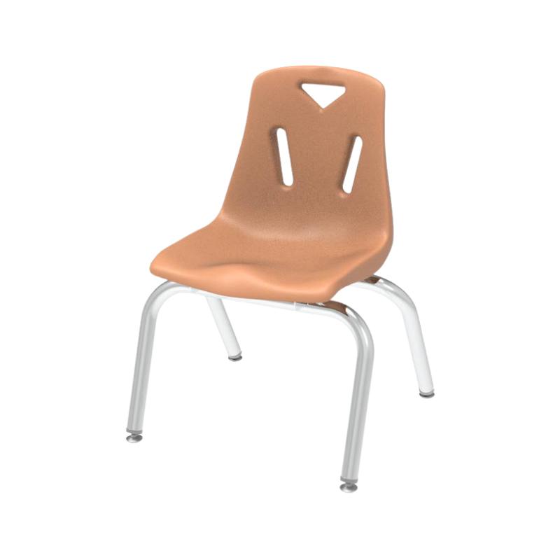 Silla escolar infantil con estructura cromada.