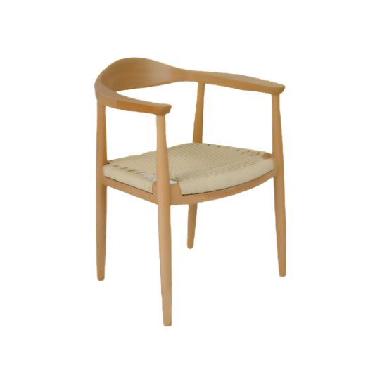 Silla Mónaco con brazos y asiento tejido