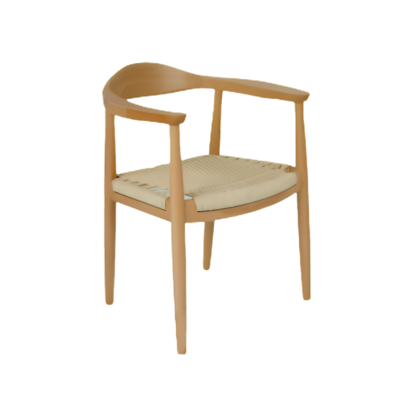 Silla Mónaco con brazos y asiento tejido