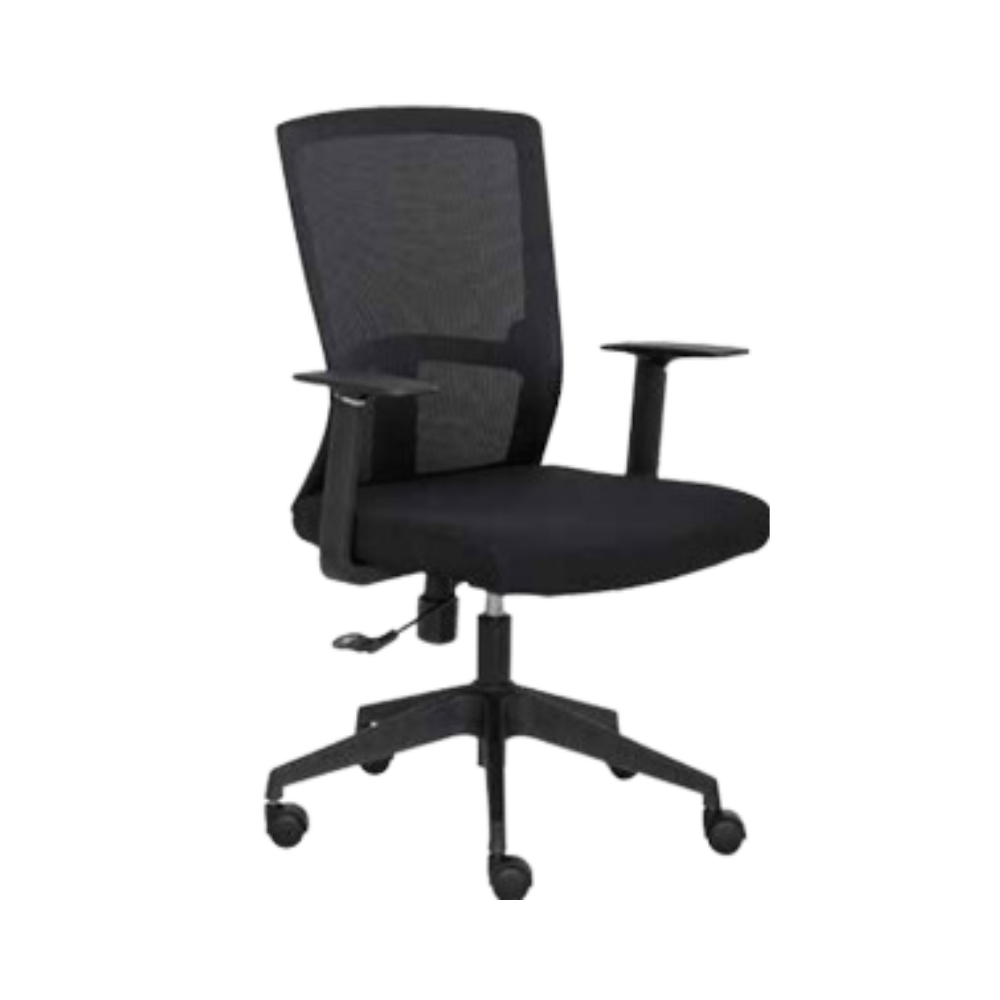 Silla Operativa color Negro con brazos Aura Muebles modelo AB-60