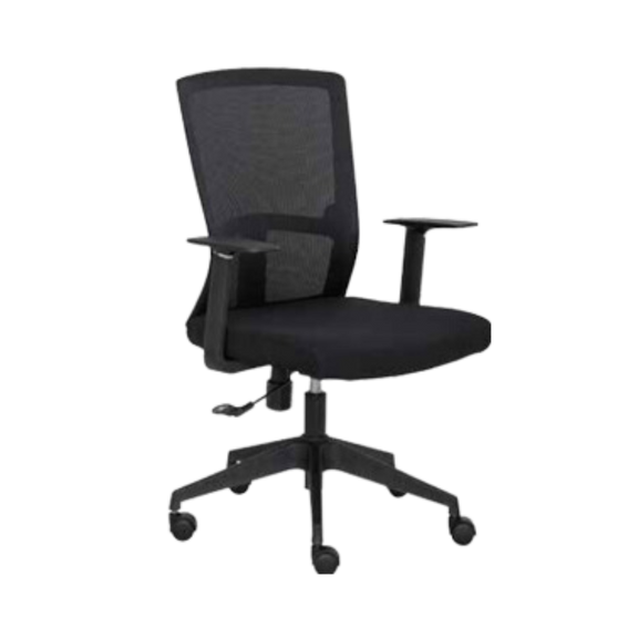 Silla Operativa color Negro con brazos Aura Muebles modelo AB-60