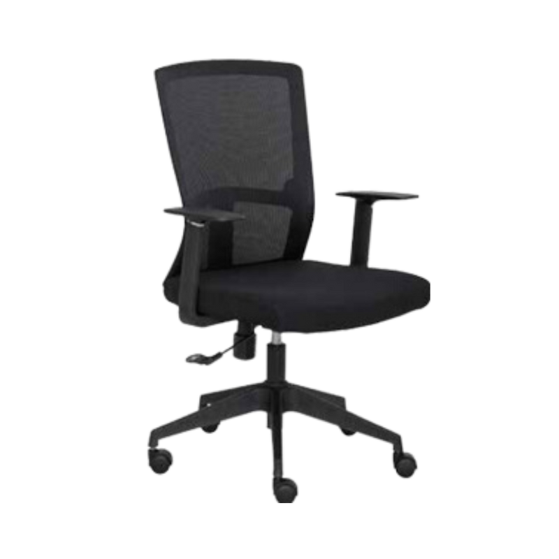 Silla Operativa color Negro con brazos Aura Muebles modelo AB-60