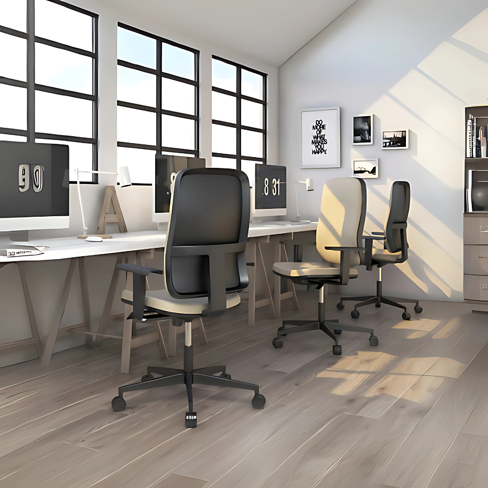 Descubre la silla operativa modelo BLAZE OHE-25 de Aura Muebles, la elección perfecta para un ambiente de trabajo cómodo y eficiente. Con diseño ergonómico y ajustes personalizables.