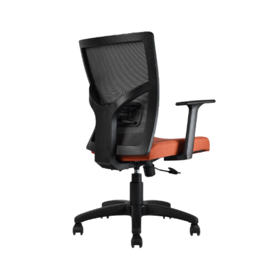 Silla operativa con asiento tapizado en tela respaldo tapizado en malla Flex o heavy Flex en 4 colores diferentes Aura Muebles modelo BM-7040