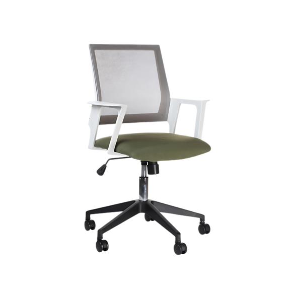Descubre la silla operativa modelo ELK en color blanco de Aura Muebles. Ofrece comodidad y ergonomía en tu ambiente laboral con su excelente soporte lumbar y ajuste de altura. Ideal para largas jornadas de trabajo.