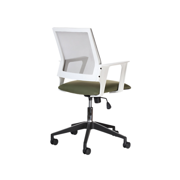 Descubre la silla operativa modelo ELK en color blanco de Aura Muebles. Ofrece comodidad y ergonomía en tu ambiente laboral con su excelente soporte lumbar y ajuste de altura. Ideal para largas jornadas de trabajo.