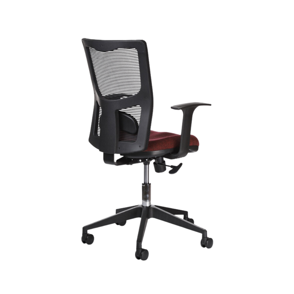 Silla operativa color Negro con asiento tinto Aura Muebles modelo LYRA