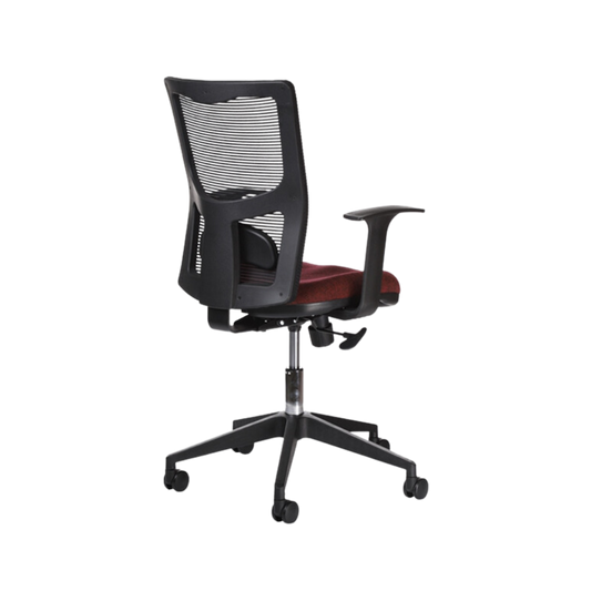 Silla operativa color Negro con asiento tinto Aura Muebles modelo LYRA