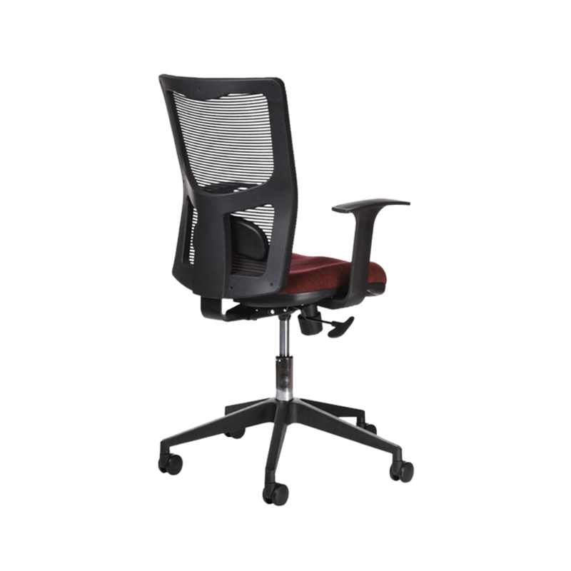 Silla operativa color Negro con asiento tinto Aura Muebles modelo LYRA