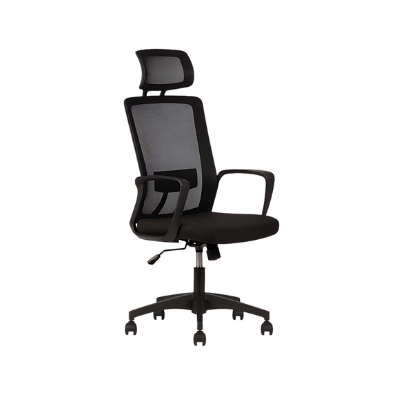 Silla operativa Play respaldo alto con ergonomía y confort con soporte lumbar. Ideal para largas jornadas en oficinas modernas y profesionales en Aura Muebles.