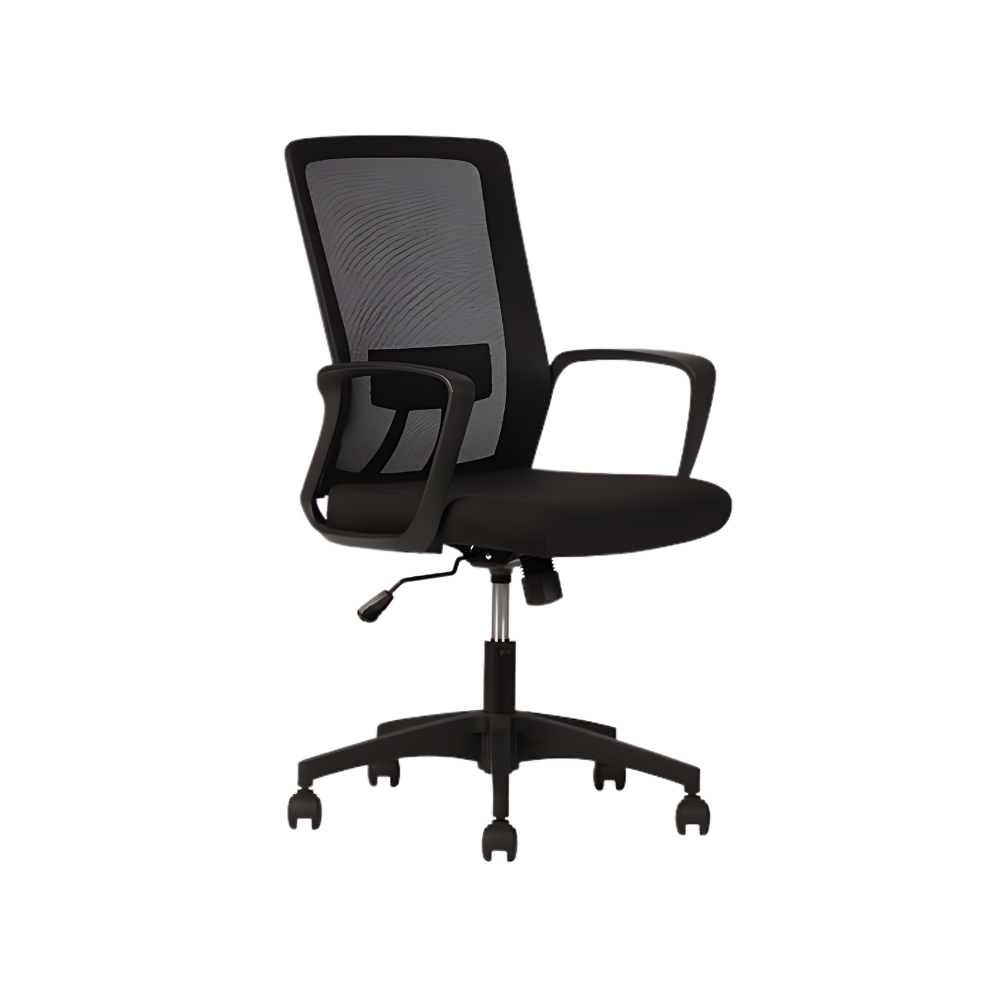 Silla operativa Play respaldo bajo con diseño moderno, soporte ergonómico y comodidad para oficinas, Ideal para espacios dinámicos y funcionales en Aura Muebles.