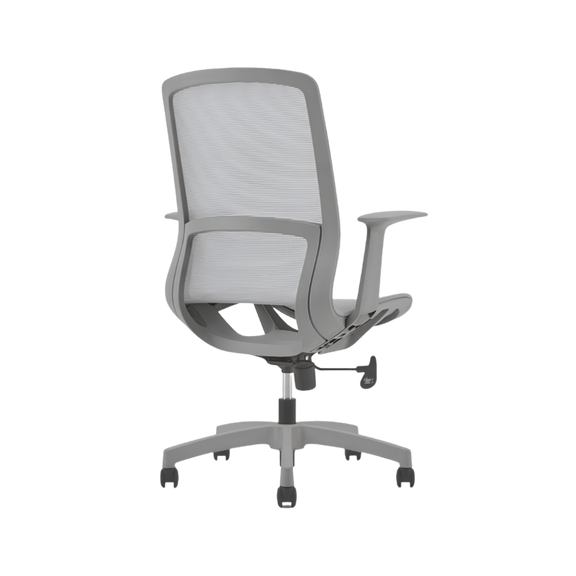 Silla Operativa modelo Sonic con respaldo de malla, mecanismo reclinable y diseño ergonómico. Disponible en negro y gris. Ideal para oficinas modernas.