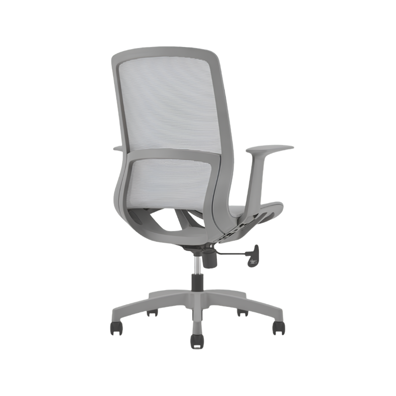 Silla Operativa modelo Sonic con respaldo de malla, mecanismo reclinable y diseño ergonómico. Disponible en negro y gris. Ideal para oficinas modernas.