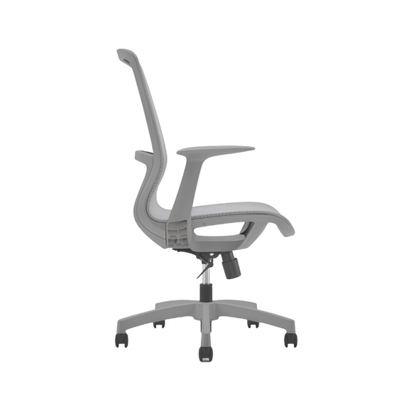 Silla Operativa modelo Sonic con respaldo de malla, mecanismo reclinable y diseño ergonómico. Disponible en negro y gris. Ideal para oficinas modernas.