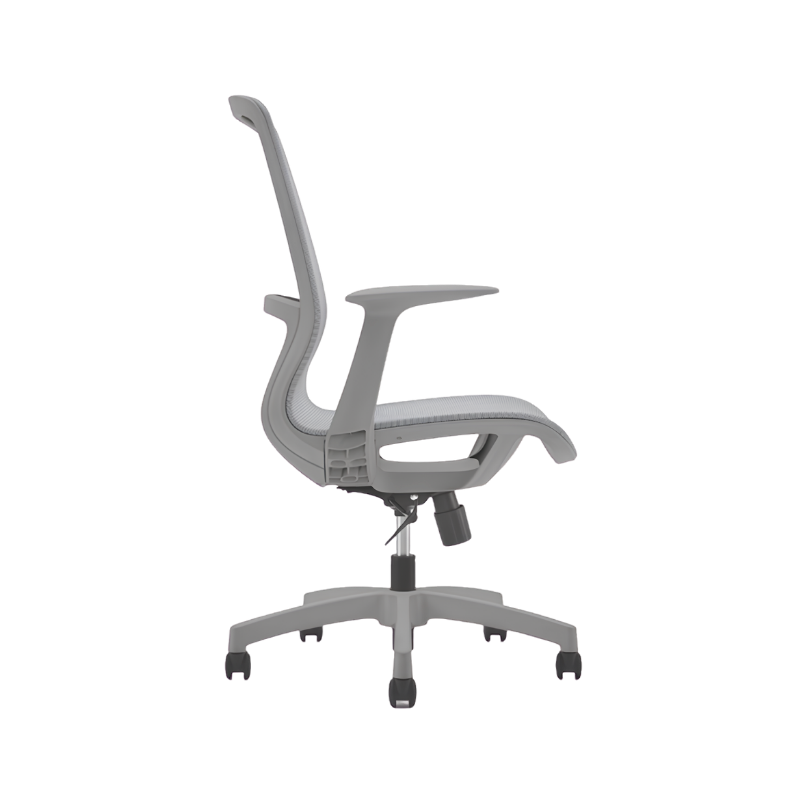 Silla Operativa modelo Sonic con respaldo de malla, mecanismo reclinable y diseño ergonómico. Disponible en negro y gris. Ideal para oficinas modernas.