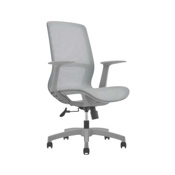 Silla Operativa modelo Sonic con respaldo de malla, mecanismo reclinable y diseño ergonómico. Disponible en negro y gris. Ideal para oficinas modernas.
