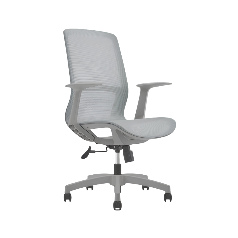 Silla Operativa modelo Sonic con respaldo de malla, mecanismo reclinable y diseño ergonómico. Disponible en negro y gris. Ideal para oficinas modernas.
