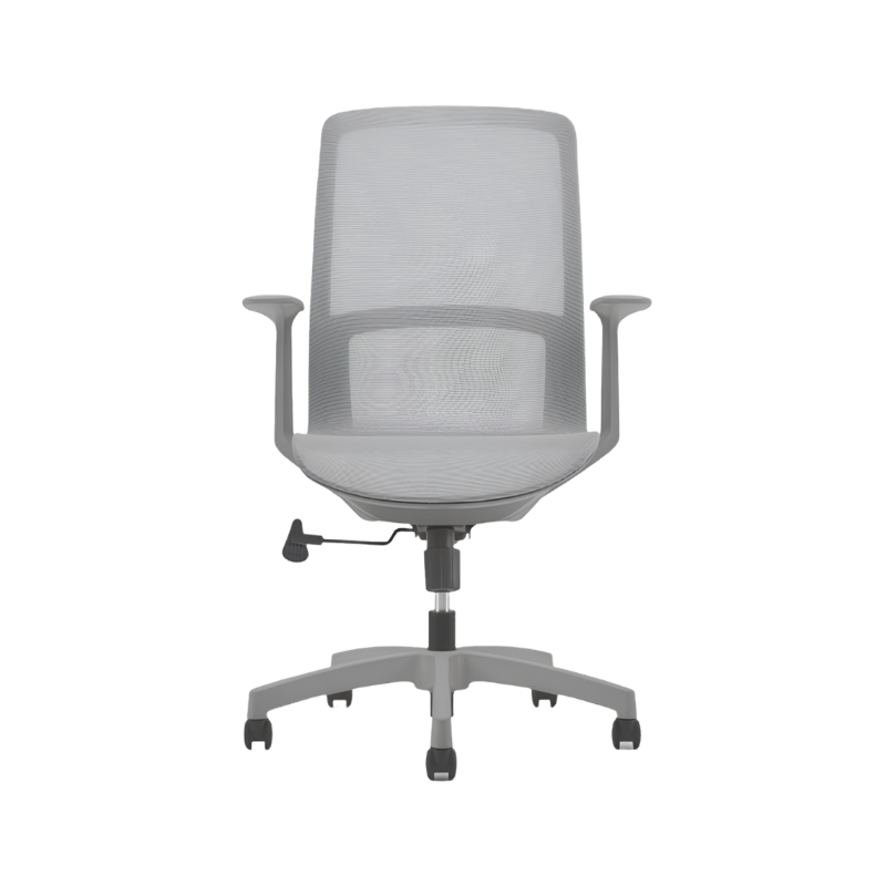 Silla Operativa modelo Sonic con respaldo de malla, mecanismo reclinable y diseño ergonómico. Disponible en negro y gris. Ideal para oficinas modernas.